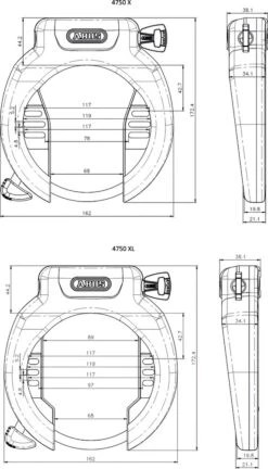 Abus Antivol De Cadre Pro Amparo 4750 SL NR -Vélo Pièces Magasin 4003318896781 Abus ProAmparo4750SL NR Rahmenschloss 3