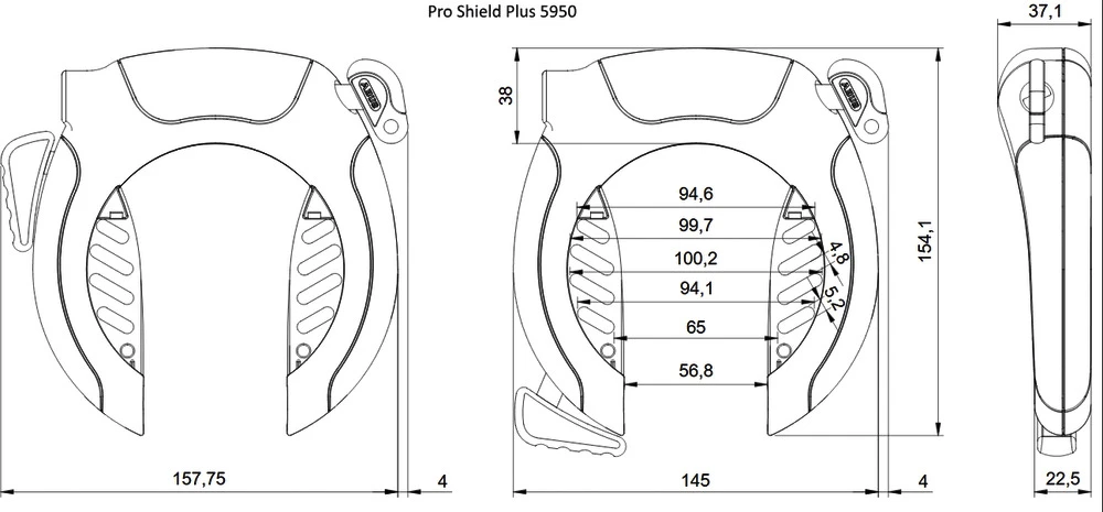 Abus Pro Shield Plus 5950 NR + 6KS + ST5950 Kit Antivol Pour Cadre 7 Abus Pro Shield Plus 5950 NR + 6KS + ST5950 Kit Antivol Pour Cadre – Image 5
