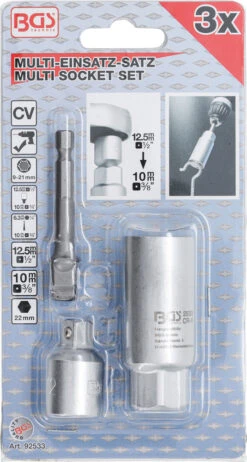 Multi-usages Avec Jeu D'adaptateurs 3 Pièces -Vélo Pièces Magasin BGS technic 92533 09 Multi Einsatz mit Adapter Satz 3 teilig