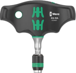 Wera 416 RA Manche En T Avec Fonction Cliquet Et Mandrin à Serrage Rapide Rapidaptor