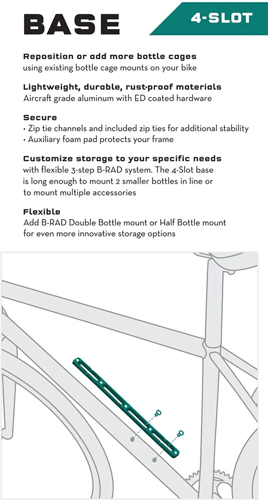 B-RAD 4 Slot Mounting Bases Plaque De Montage 4 B-RAD 4 Slot Mounting Bases Plaque De Montage – Image 2