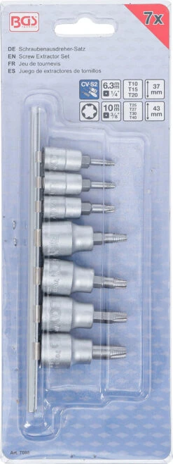 Jeu De Douilles à Embout D'extraction De Vis Pour Torx 1/4" Et 3/8" 7 Pièces 10 Jeu De Douilles à Embout D'extraction De Vis Pour Torx 1/4" Et 3/8" 7 Pièces -Vélo Pièces Magasin bgs technic 7098 Schraubenausdreher Bit Einsatz Satz fur Torx 14 und 38 7 teilig 3